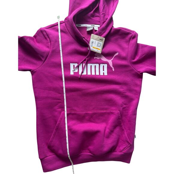 Puma Women's Essential+ Logo Fleece Hoodie NWT PINK SIZE S - Picture 9 of 9